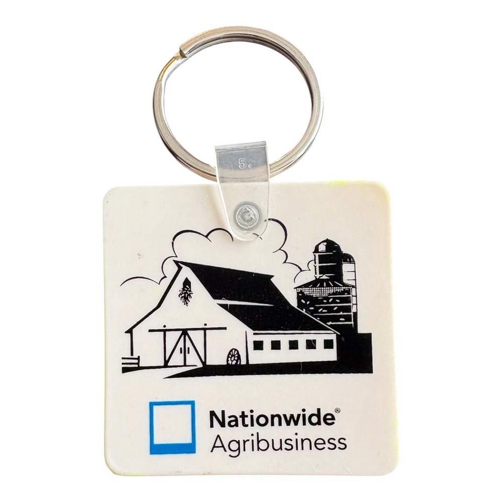 Vintage Nationwide Agribusiness Farm Barn Advertising Plastic Keychain Key Ring